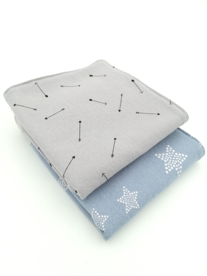 paños gris flechas+dusty blue stars