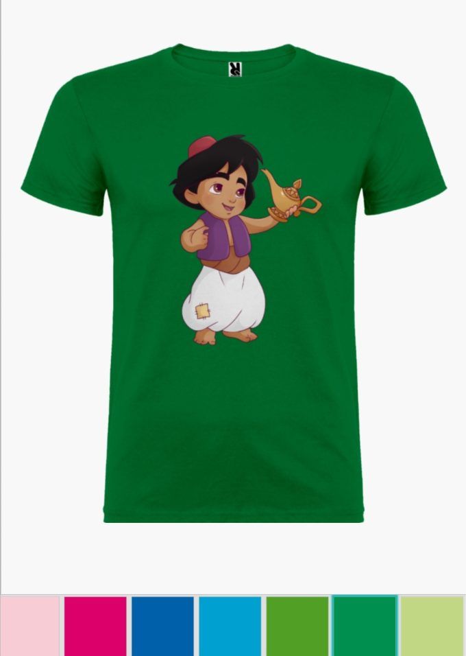 Camiseta infantil Aladdín Verde Kelly