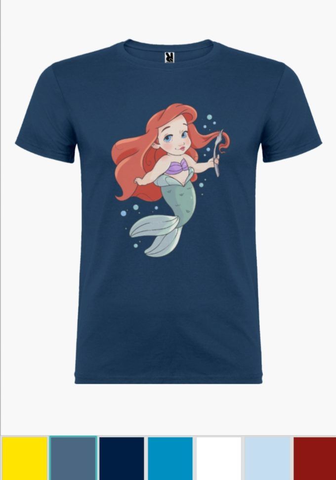 Camiseta infantil Ariel Azul Denim