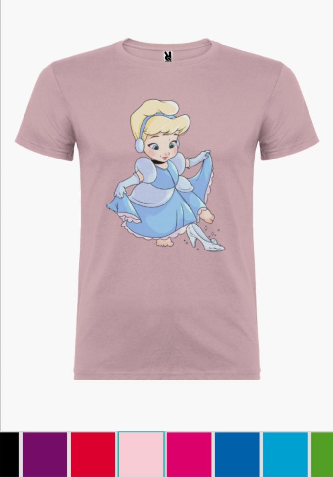 Camiseta infantil Cenicienta Rosa Claro