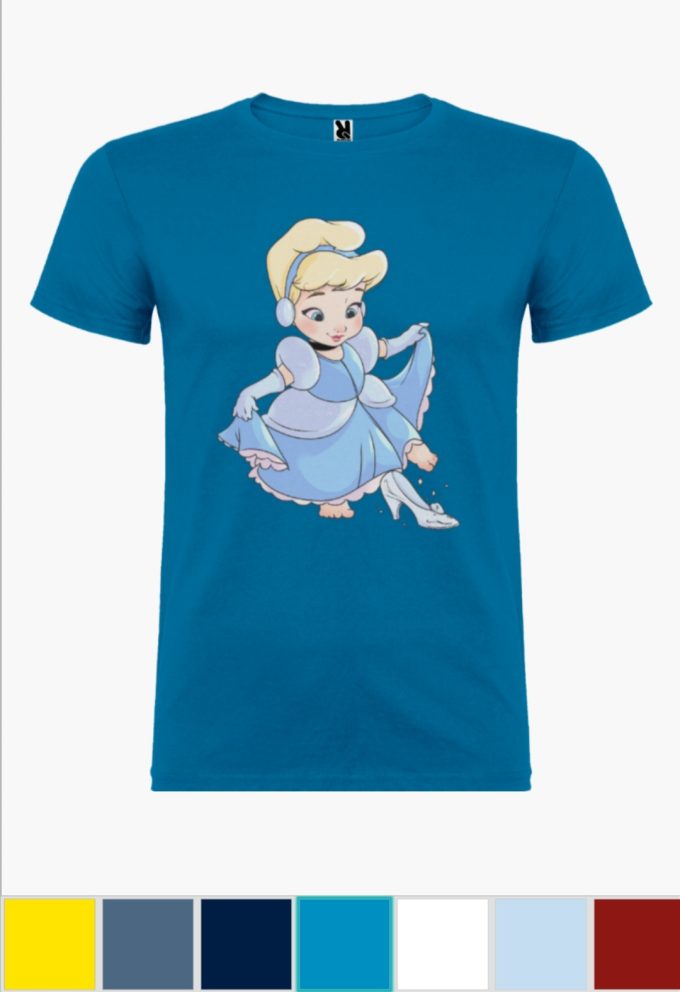 Camiseta infantil Cenicienta Azul Profundo